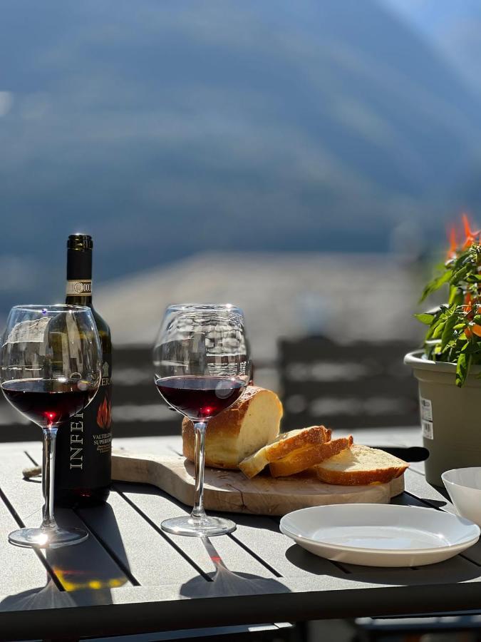 Panoramic Apartment Italian Alps Valtellina Near Sondrio, Tirano Poggiridenti Exteriér fotografie