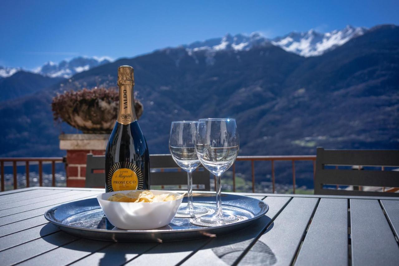 Panoramic Apartment Italian Alps Valtellina Near Sondrio, Tirano Poggiridenti Exteriér fotografie